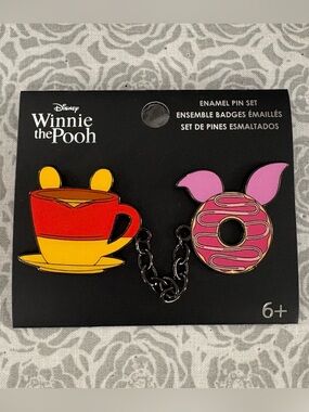 Disney Loungefly - Pooh Teacup & Piglet Donut Enamel Pin Set